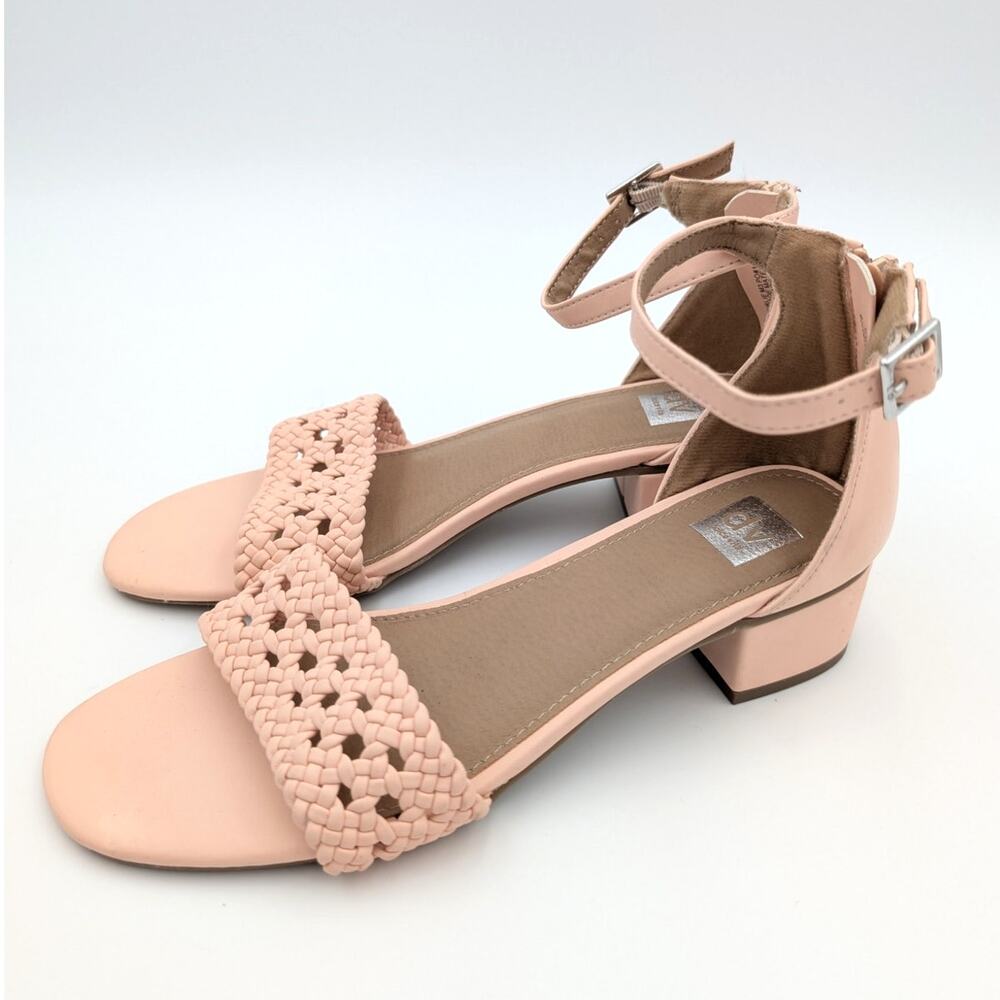 DV Dolce Vita Girls Braided Heeled Ankle Strap Sandals Pink Size US5